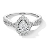 Thumbnail Image 1 of Previously Owned - 1 CT. T.W. Pear-Shaped Lab-Grown Diamond Frame Crossover Shank Engagement Ring in 14K White Gold