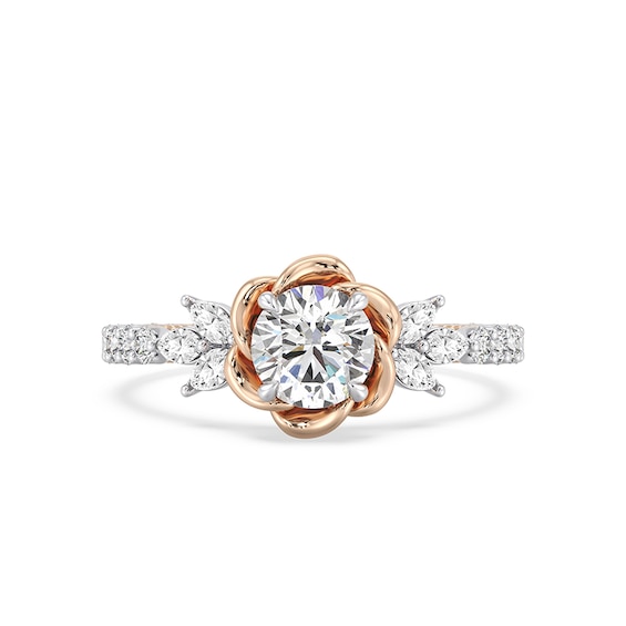 Previously Owned - Enchanted Star Belle 1-3/4 CT. T.w. Lab-Grown Diamond Rose Frame Engagement Ring in 14K Two-Tone Gold