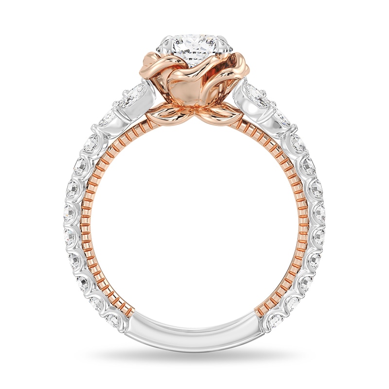Main Image 4 of Previously Owned - Enchanted Star Belle 1-3/4 CT. T.W. Lab-Grown Diamond Rose Frame Engagement Ring in 14K Two-Tone Gold