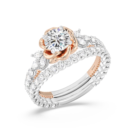 Previously Owned - Enchanted Star Belle 1-3/4 CT. T.w. Lab-Grown Diamond Rose Frame Engagement Ring in 14K Two-Tone Gold