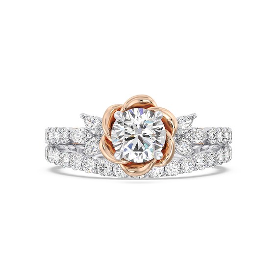 Previously Owned - Enchanted Star Belle 1-3/4 CT. T.w. Lab-Grown Diamond Rose Frame Engagement Ring in 14K Two-Tone Gold