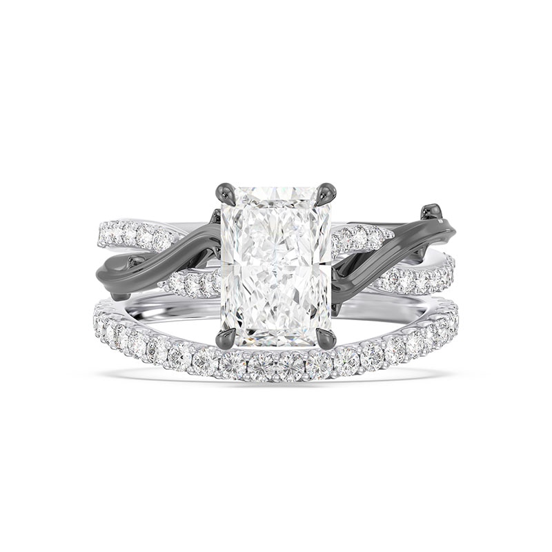 Main Image 6 of Previously Owned - Enchanted Star Villains Maleficent 2-1/4 CT. T.W. Radiant Lab-Grown Diamond Ring in White Gold