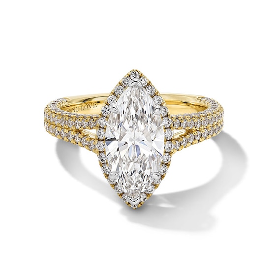 Previously Owned - Vera Wang Love Collection 3 CT. T.w. Marquise Lab-Grown Diamond Engagement Ring in 14K Gold