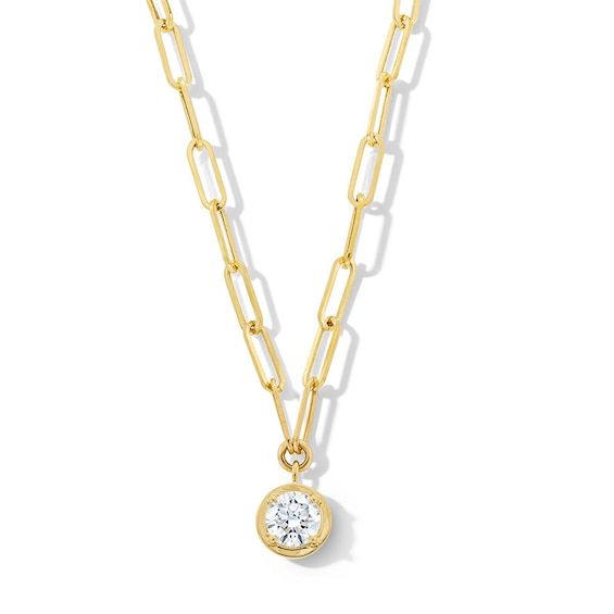 Previously Owned - 1 CT. Lab-Grown Diamond Solitaire Necklace in 14K Gold (F/Vs2)