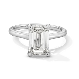 Previously Owned - 3 CT. Emerald-Cut Lab-Grown Diamond Solitaire Engagement Ring in 14K White Gold (F/VS2)