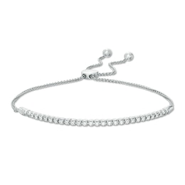 Previously Owned - 1/4 CT. T.W. Diamond Flex Bar Bolo Bracelet in 10K White Gold - 9.5"