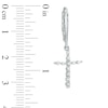 Thumbnail Image 2 of Previously Owned - 1/4 CT. T.W. Diamond Cross Drop Earrings in 10K White Gold