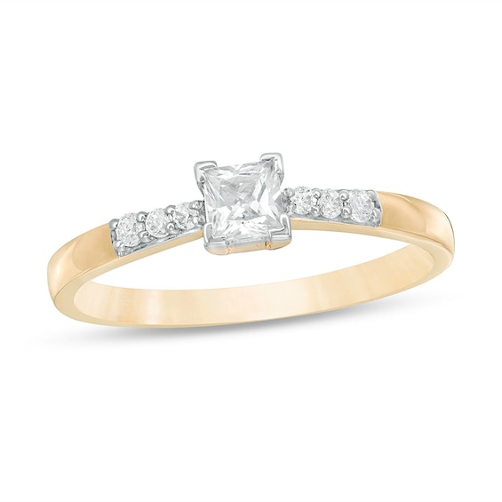 Previously Owned - 1/3 CT. T.w. Princess-Cut Diamond Engagement Ring in 10K Gold