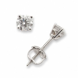 Previously Owned - 1/4 CT. T.W. Diamond Solitaire Stud Earrings in 14K White Gold (I/I1)