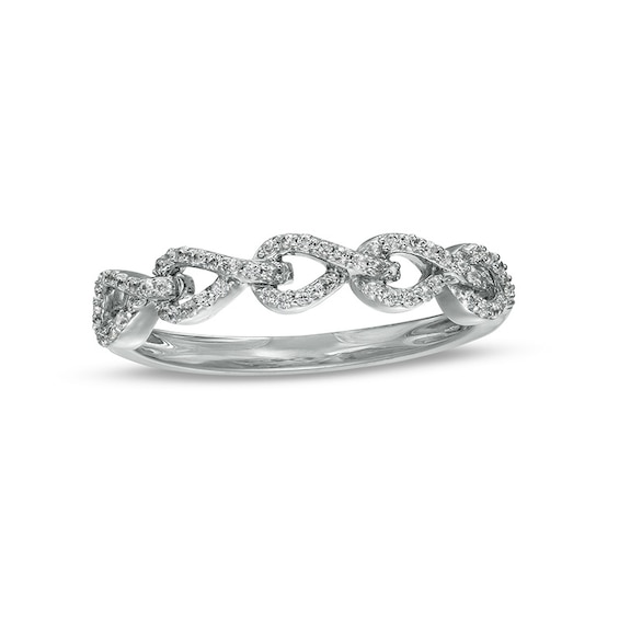 Previously Owned - 1/6 CT. T.w. Diamond Loop Knot Ring in 10K White Gold