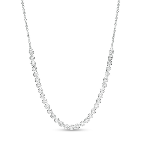 Previously Owned - 1/2 CT. T.w. Diamond Line Necklace in 10K White Gold – 17"