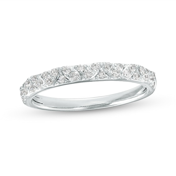 Previously Owned - 1/4 CT. T.w. Diamond Zig-Zag Stackable Anniversary Band in 10K White Gold