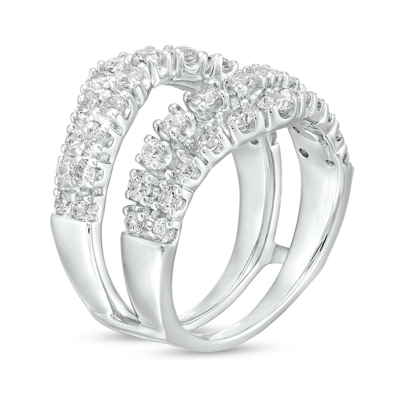 Main Image 2 of Previously Owned - 2 CT. T.W. Diamond Double Row Contour Solitaire Enhancer in 14K White Gold