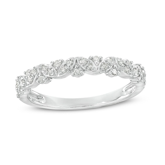 Previously Owned - 1/4 CT. T.w. Marquise-Shaped Multi-Diamond Alternating Anniversary Band in 10K White Gold