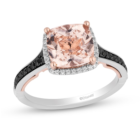 Previously Owned - Enchanted Disney Villains Maleficent Morganite and 1/4 CT. T.W Diamond Ring in 14K Two-Tone Gold