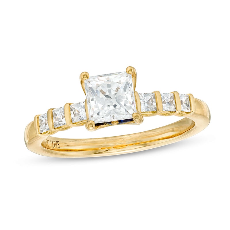 Main Image 1 of Previously Owned - Vera Wang Love Collection 1 CT. T.W. Princess-Cut Diamond Engagement Ring in 14K Gold