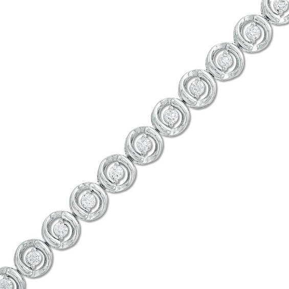 Previously Owned - 1 CT. T.w. Diamond Circles Line Bracelet in 10K White Gold