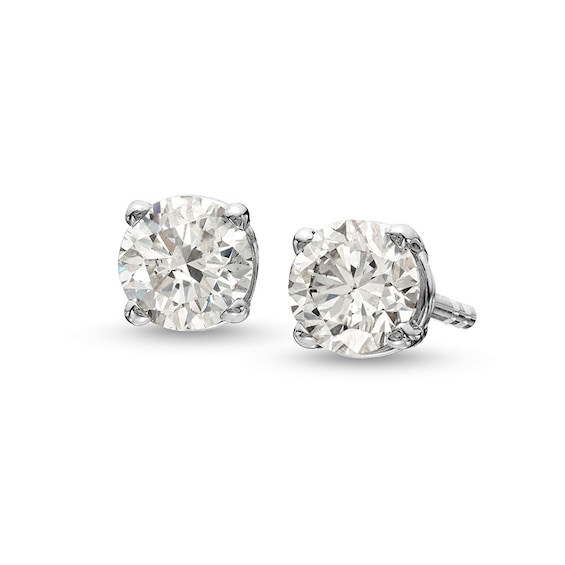 Previously Owned - 1/2 CT. T.w. Diamond Solitaire Stud Earrings in 10K White Gold (J/I3)