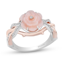 Previously Owned - Enchanted Disney Sleeping Beauty 65th Anniversary Flower Ring in Sterling Silver and 10K Rose Gold