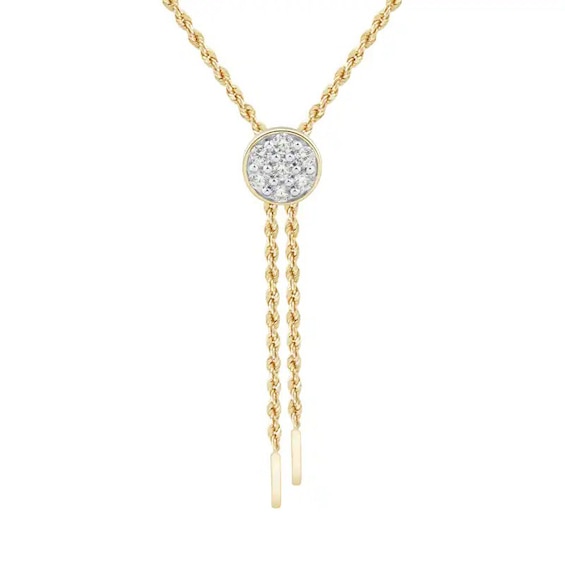 Previously Owned - 1/4 CT. T.w. Multi-Diamond Lariat Necklace in 10K Gold - 17"