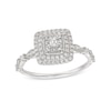 Thumbnail Image 1 of Previously Owned - 1/4 CT. T.W. Princess-Cut Diamond Double Frame Vintage-Style Engagement Ring in 10K White Gold