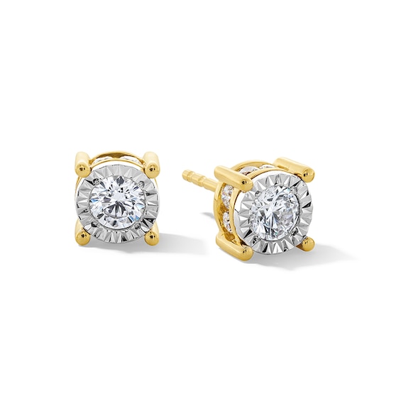 Previously Owned - 1 CT. T.w. Diamond Miracle Solitaire Stud Earrings in 14K Gold