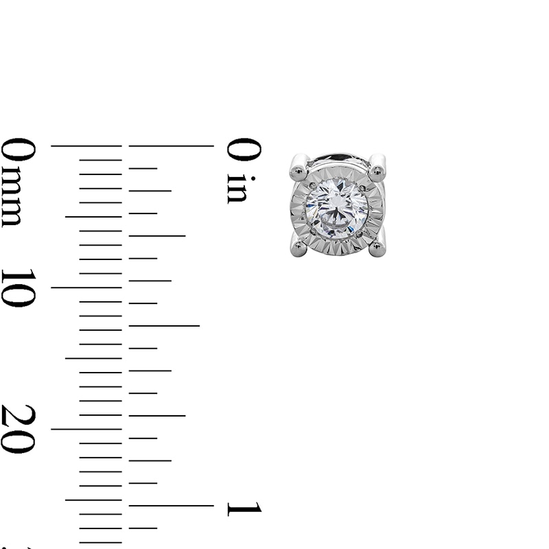 Main Image 3 of Previously Owned - 1 CT. T.W. Diamond Miracle Solitaire Stud Earrings in 14K White Gold