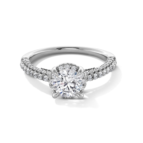 Previously Owned - 1-1/2 CT. T.w. Diamond Frame Engagement Ring in 14K White Gold