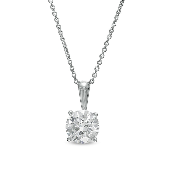 Previously Owned - 1 CT. Lab-Grown Diamond Solitaire Pendant in 14K White Gold (F/Si2)