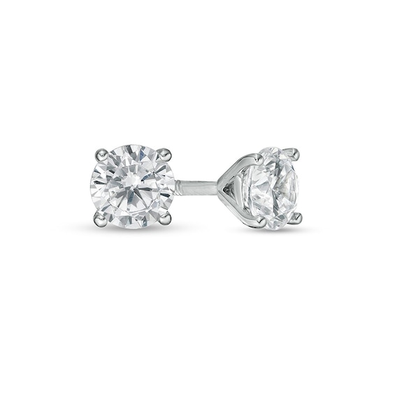 Previously Owned - 1/2 CT. T.w. Lab-Grown Diamond Solitaire Stud Earrings in 14K White Gold (F/Si2)