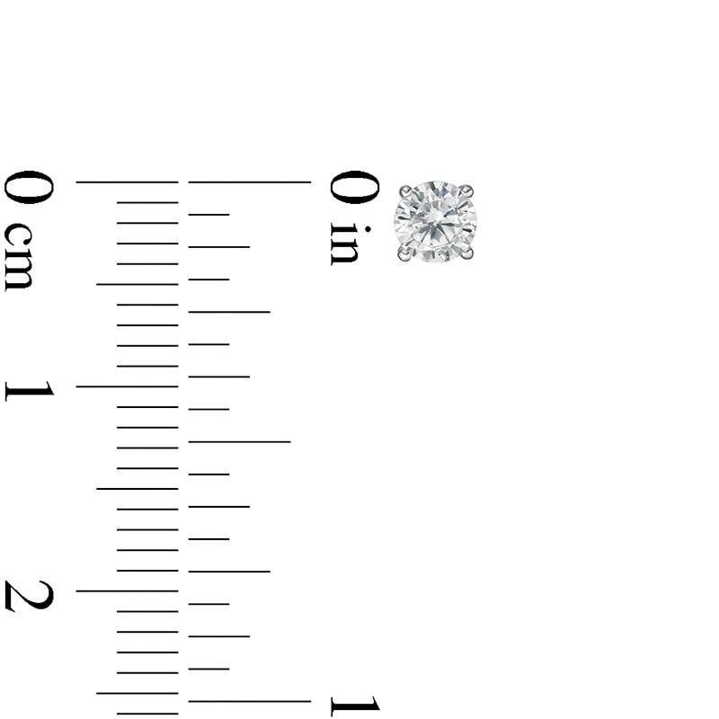 Main Image 3 of Previously Owned - 1/2 CT. T.W. Lab-Grown Diamond Solitaire Stud Earrings in 14K White Gold (F/SI2)