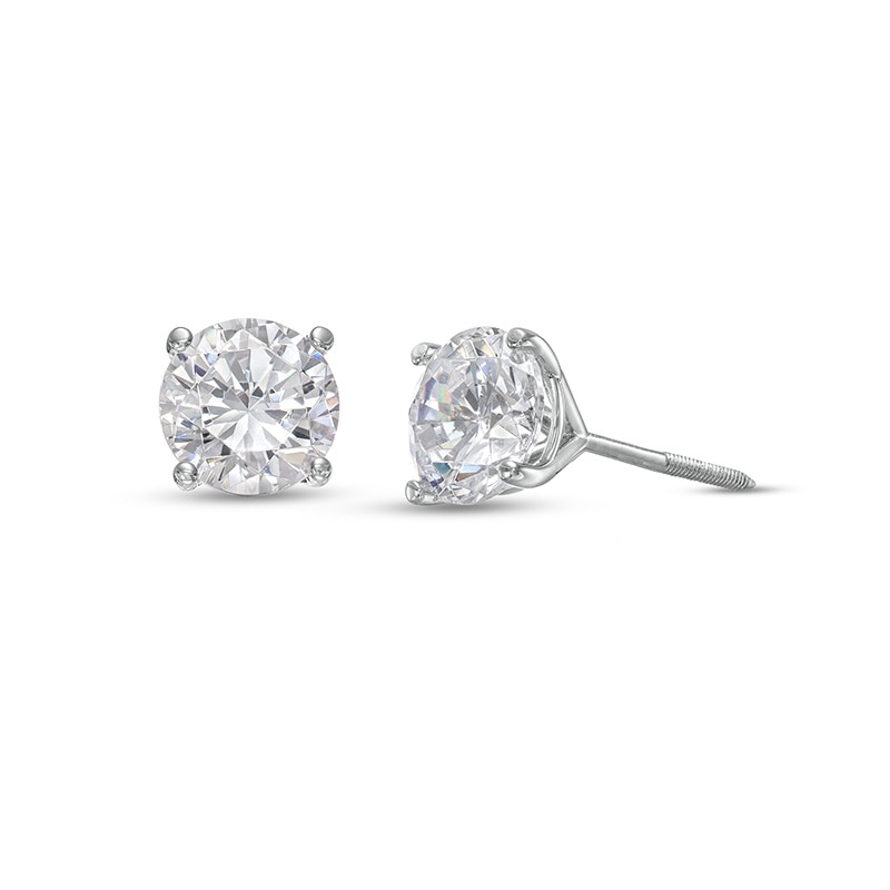 Main Image 1 of Previously Owned - 2 CT. T.W. Lab-Grown Diamond Solitaire Stud Earrings in 14K White Gold (F/SI2)