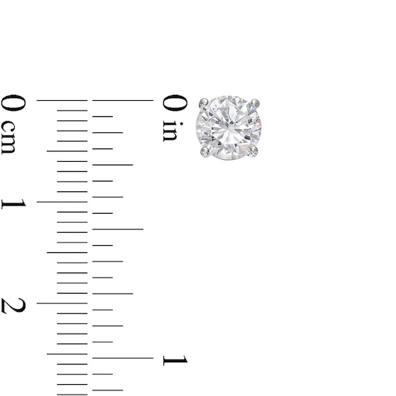 Previously Owned - 2 CT. T.w. Lab-Grown Diamond Solitaire Stud Earrings in 14K White Gold (F/Si2)