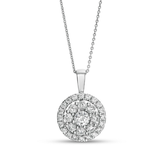 Previously Owned - 1-1/2 CT. T.w. Lab-Grown Diamond Frame Pendant in 14K White Gold (F/Si2)