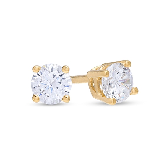Previously Owned - 1/2 CT. T.w. Lab-Grown Diamond Solitaire Stud Earrings in 14K Gold (F/Si2)