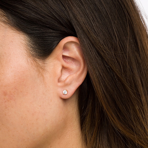 Previously Owned - 1/2 CT. T.w. Lab-Grown Diamond Solitaire Stud Earrings in 14K Gold (F/Si2)