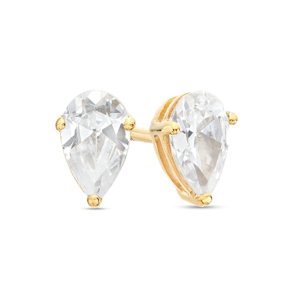 Previously Owned - 1/2 CT. T.w. Pear-Shaped Lab-Grown Diamond Solitaire Stud Earrings in 14K Gold (F/Si2)