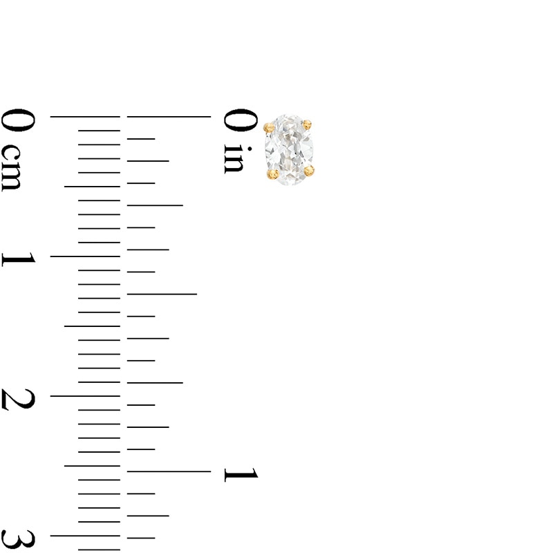 Main Image 3 of Previously Owned - 1/2 CT. T.W. Oval Lab-Grown Diamond Solitaire Stud Earrings in 14K Gold (F/SI2)