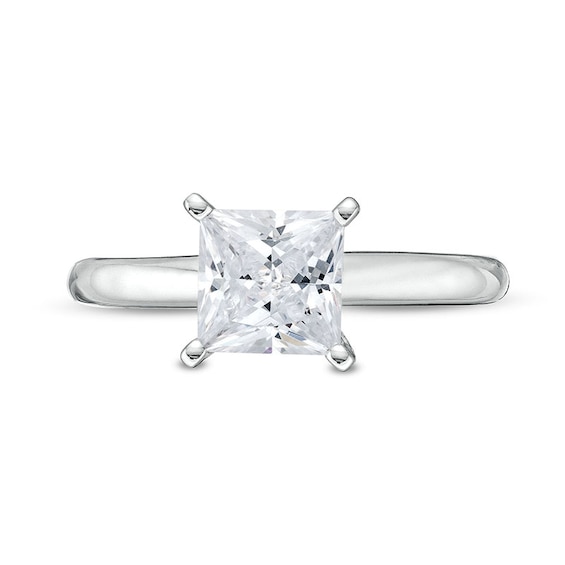 Previously Owned - 1-1/2 CT. Princess-Cut Lab-Grown Diamond Solitaire Engagement Ring in 14K White Gold (I/Si2)