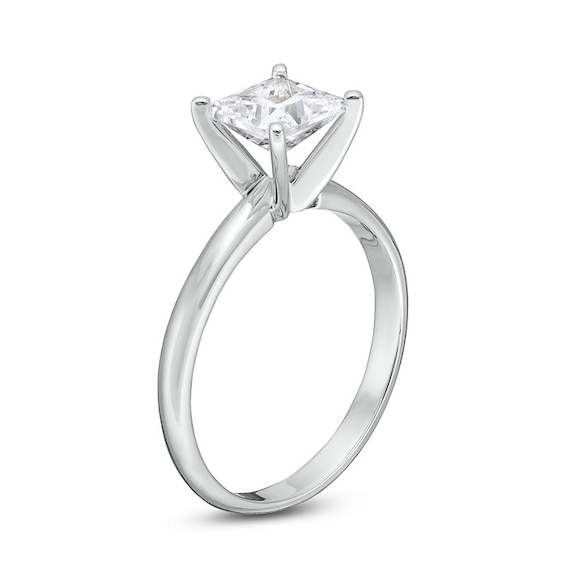 Previously Owned - 1-1/2 CT. Princess-Cut Lab-Grown Diamond Solitaire Engagement Ring in 14K White Gold (I/Si2)