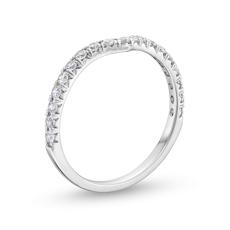 Main Image 3 of Previously Owned - 3/8 CT. T.W. Lab-Grown Diamond Contour Anniversary Band in 14K White Gold (F/VS2)