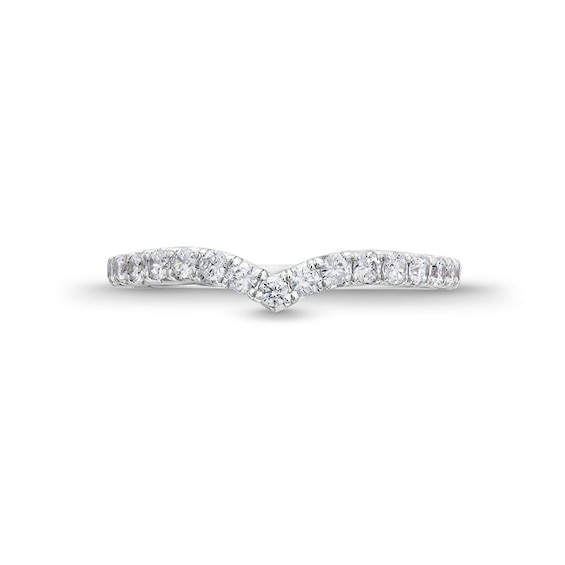 Previously Owned - 3/8 CT. T.w. Lab-Grown Diamond Contour Anniversary Band in 14K White Gold (F/Vs2)