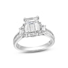Thumbnail Image 1 of Previously Owned - 4 CT. T.W. Emerald and Trapezoid-Cut Lab-Grown Diamond Engagement Ring in 14K White Gold (F/VS2)