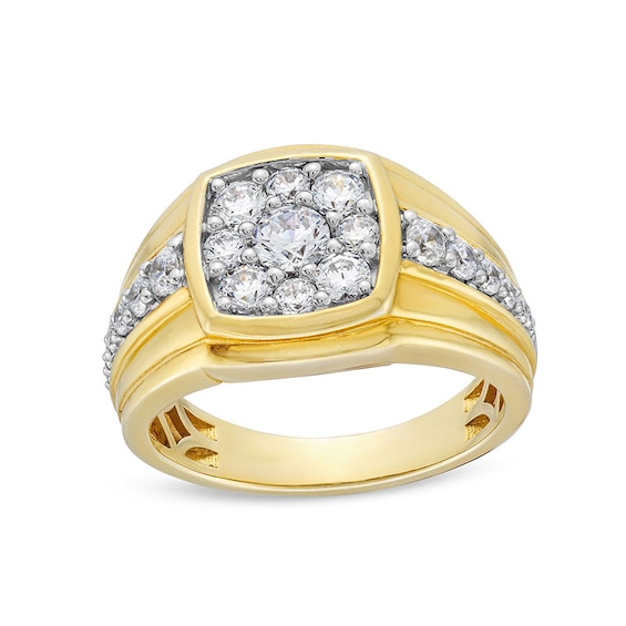 Previously Owned - 1-1/2 CT. T.w. Cushion-Shaped Lab-Grown Multi-Diamond Ring in 10K Gold (F/Si2)