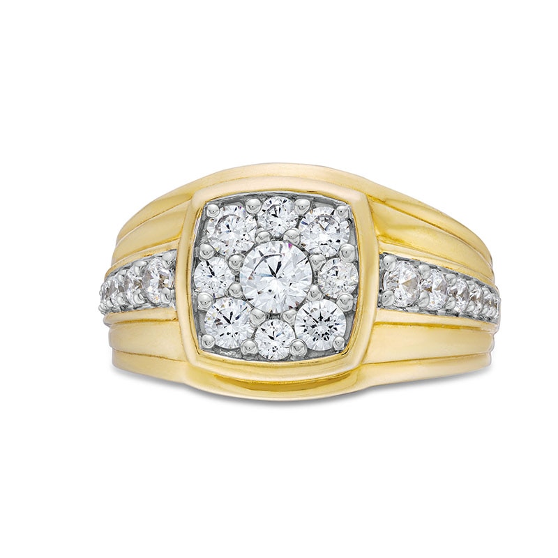 Main Image 4 of Previously Owned - 1-1/2 CT. T.W. Cushion-Shaped  Lab-Grown Multi-Diamond Ring in 10K Gold (F/SI2)