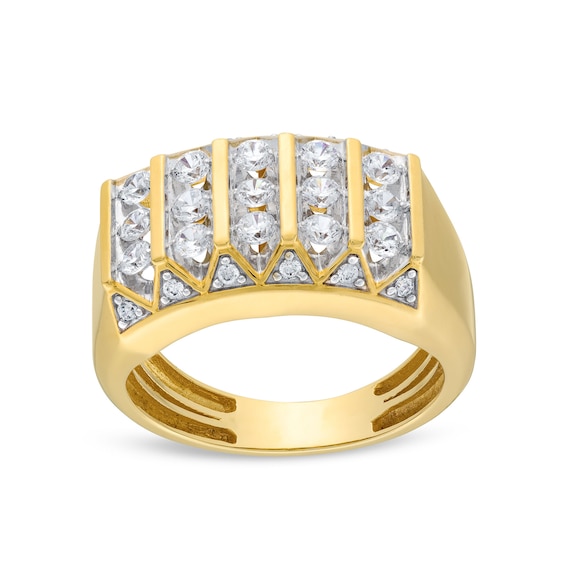 Previously Owned - 1 CT. T.w. Lab-Grown Diamond Multi-Row Column Ring in 10K Gold (F/Si2)