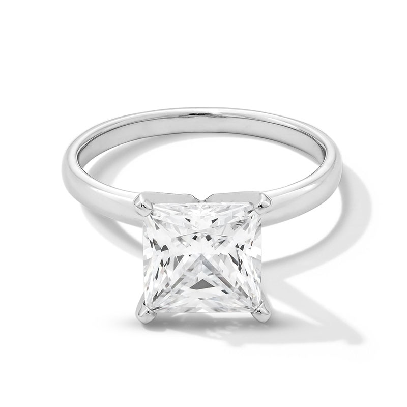 Main Image 1 of Previously Owned - 3 CT. Princess-Cut Lab-Grown Diamond Solitaire Engagement Ring in 14K White Gold (F/VS2)