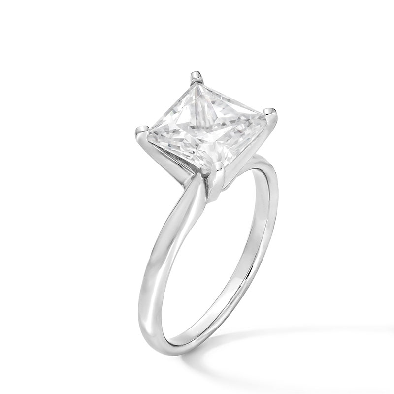 Main Image 3 of Previously Owned - 3 CT. Princess-Cut Lab-Grown Diamond Solitaire Engagement Ring in 14K White Gold (F/VS2)