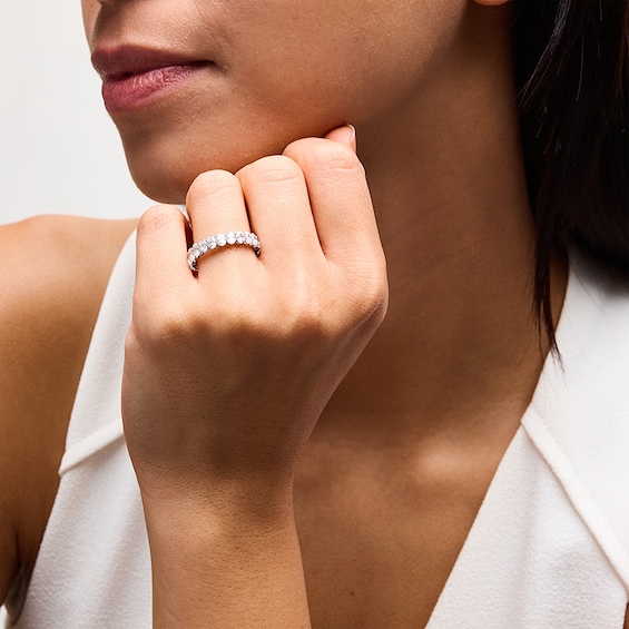 Previously Owned - 2 CT. T.w. Oval Lab-Grown Diamond Eternity Band in 14K White Gold (F/Vs2)