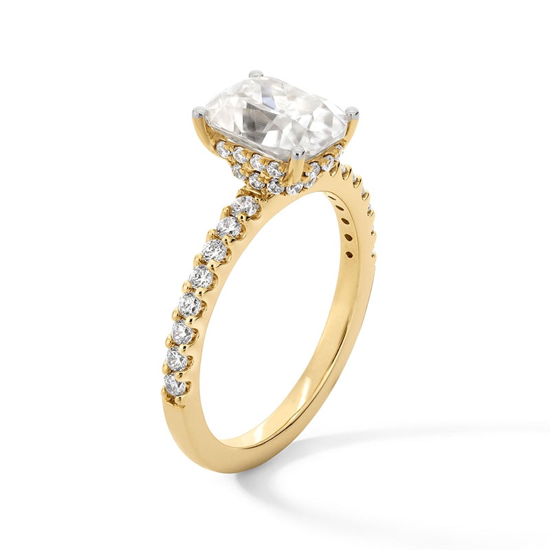 Main Image 3 of Previously Owned - 2-1/2 CT. T.W. Elongated Cushion-Cut Lab-Grown Diamond Engagement Ring in 14K Gold (F/VS2)